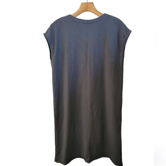 NWOT LILLA P JEWEL NECK SHIFT SHORT SLEEVW DRESS GREY Gray CHARCOAL S - Picture 7 of 13